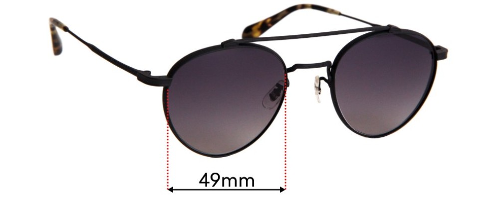 Sunglass Fix Replacement Lenses for Oliver Peoples OV1223ST Watts Sun -  49mm Wide
